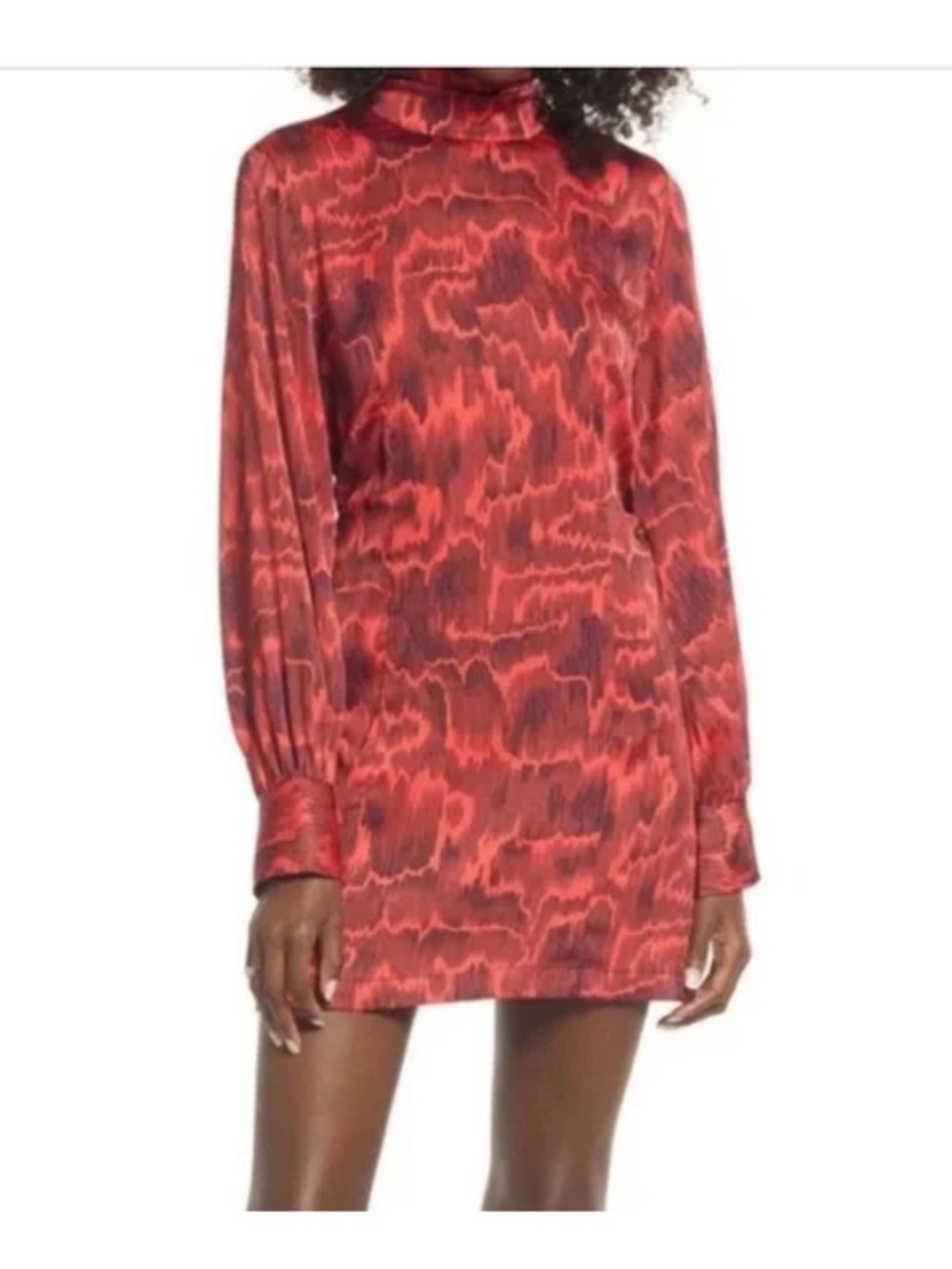 NWT Open Edit‎ beautiful Red Open Back Long Sleeve Mini Dress Size Medium